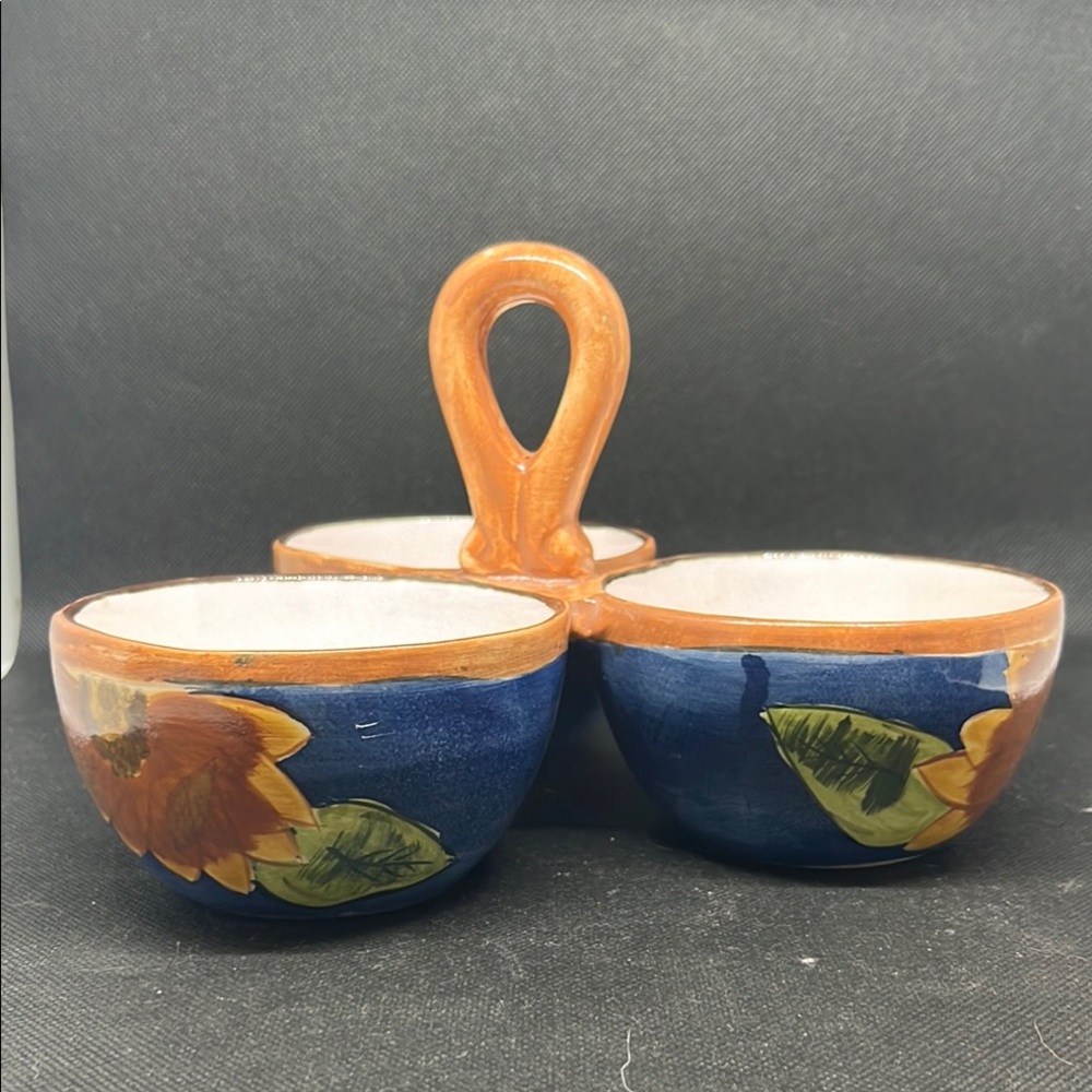 Blue and Orange Serveware with Organic Design